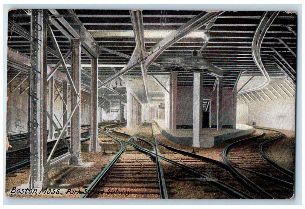 1906 Park Street Subway Boston Massachusetts MA Numidia PA Posted Postcard