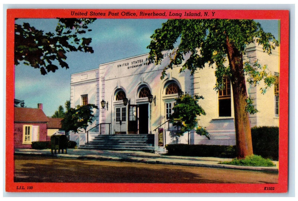 c1950's United States Post Office Riverhead Long Island New York NY Postcard