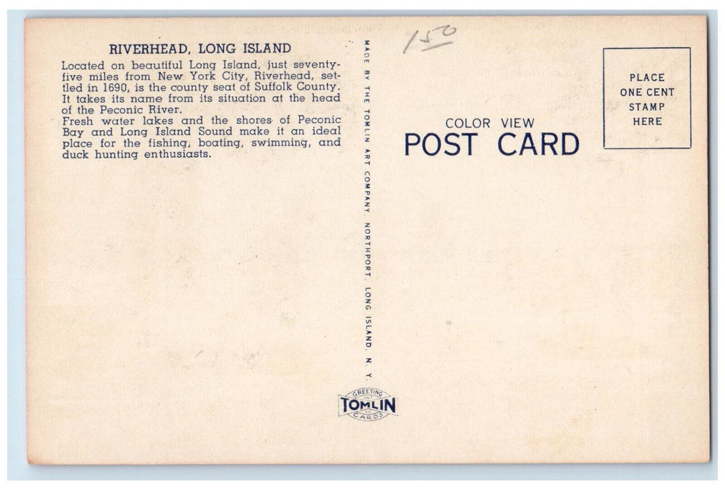 c1950's United States Post Office Riverhead Long Island New York NY Postcard