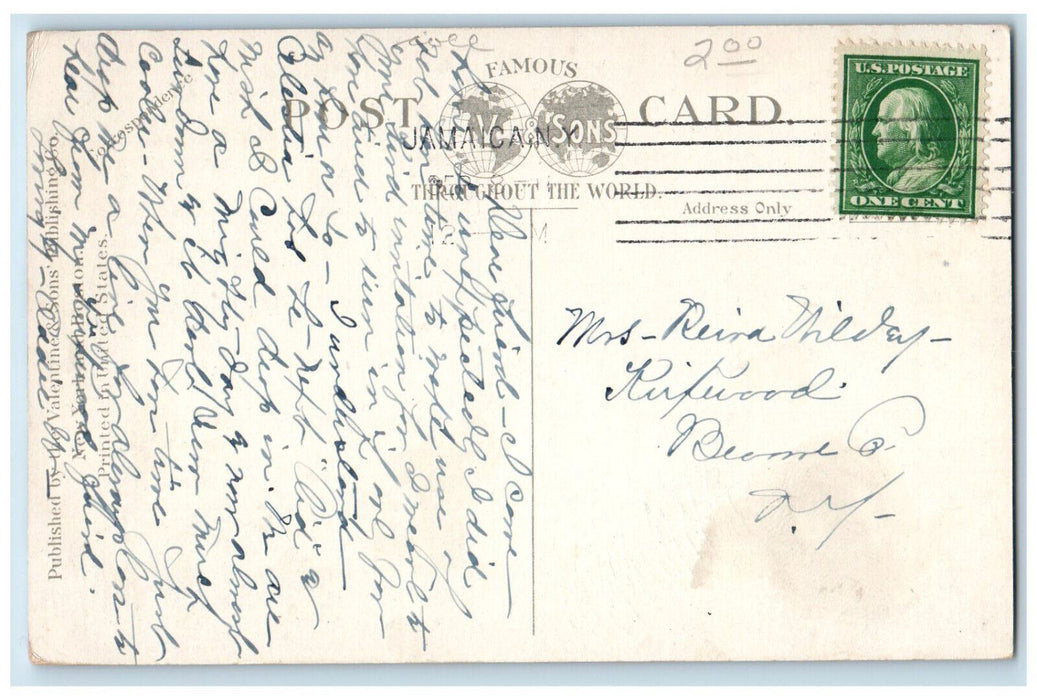 c1910 Main Street from Jamaica Avenue Flushing Long Island NY Postcard