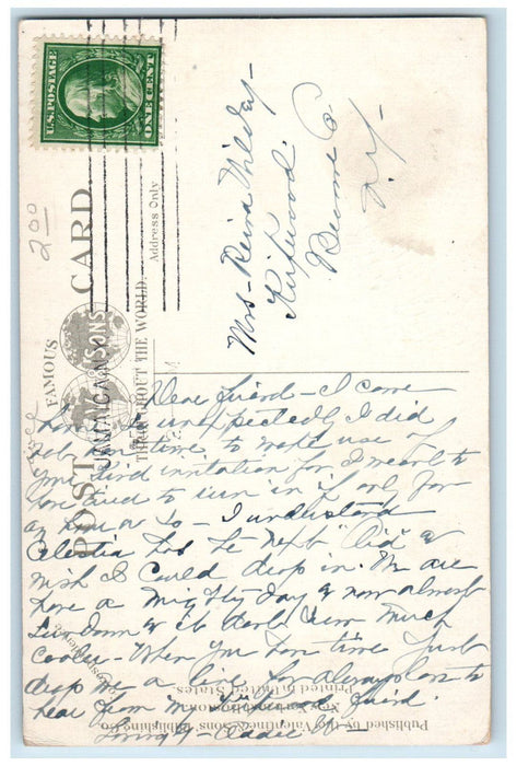 c1910 Main Street from Jamaica Avenue Flushing Long Island NY Postcard