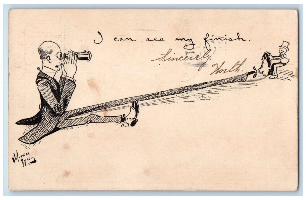 1905 Boy Long Leg Telescope Write Away Humor Murray Wade Portland OR Postcard