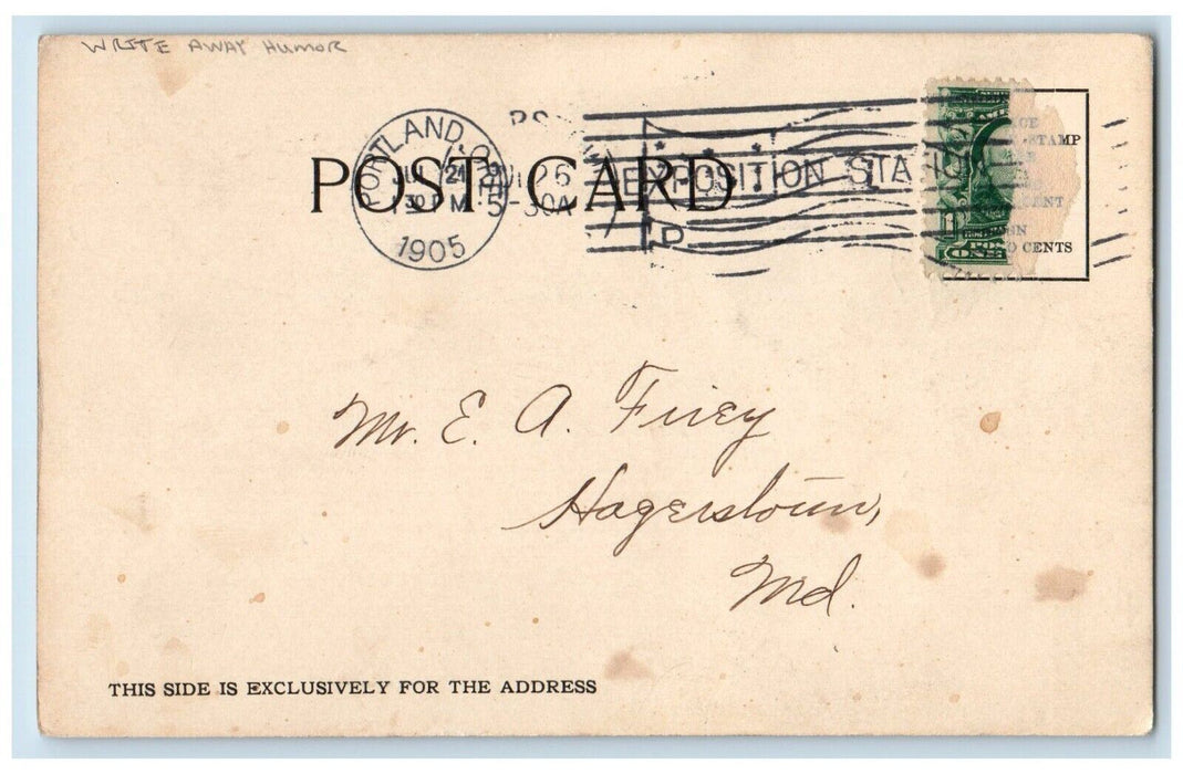 1905 Boy Long Leg Telescope Write Away Humor Murray Wade Portland OR Postcard