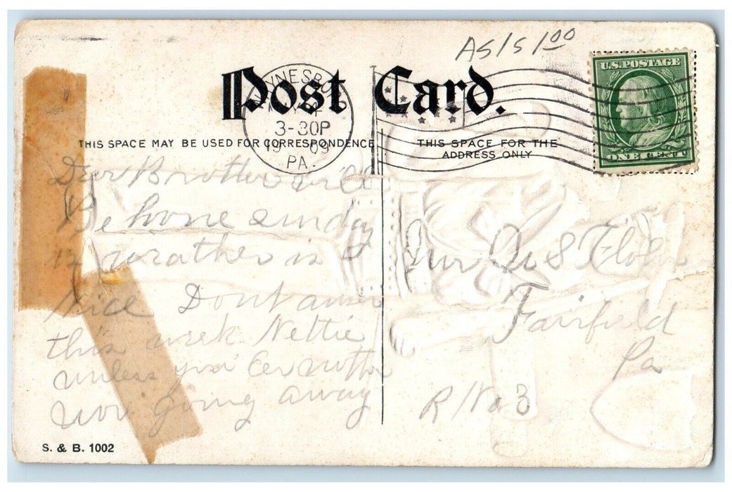 1909 Sailors On Guard US Navy Waynesboro Pennsylvania PA Embossed Postcard