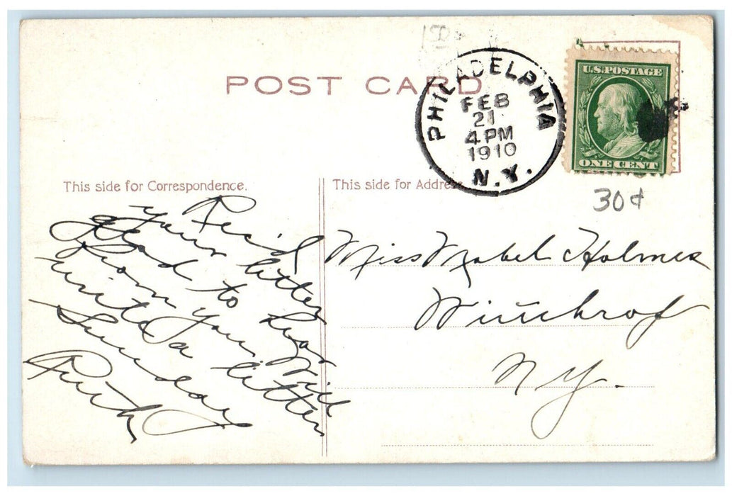 1910 Hunting Boys Gun Rifle Boat Philadelphia New York NY Antique Postcard