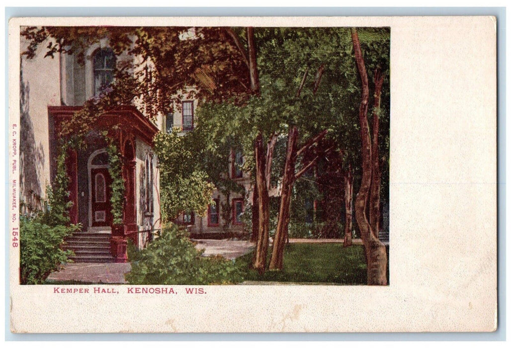 c1905 Kemper Hall Exterior Building Field Garden Kenosha Wisconsin WI Postcard