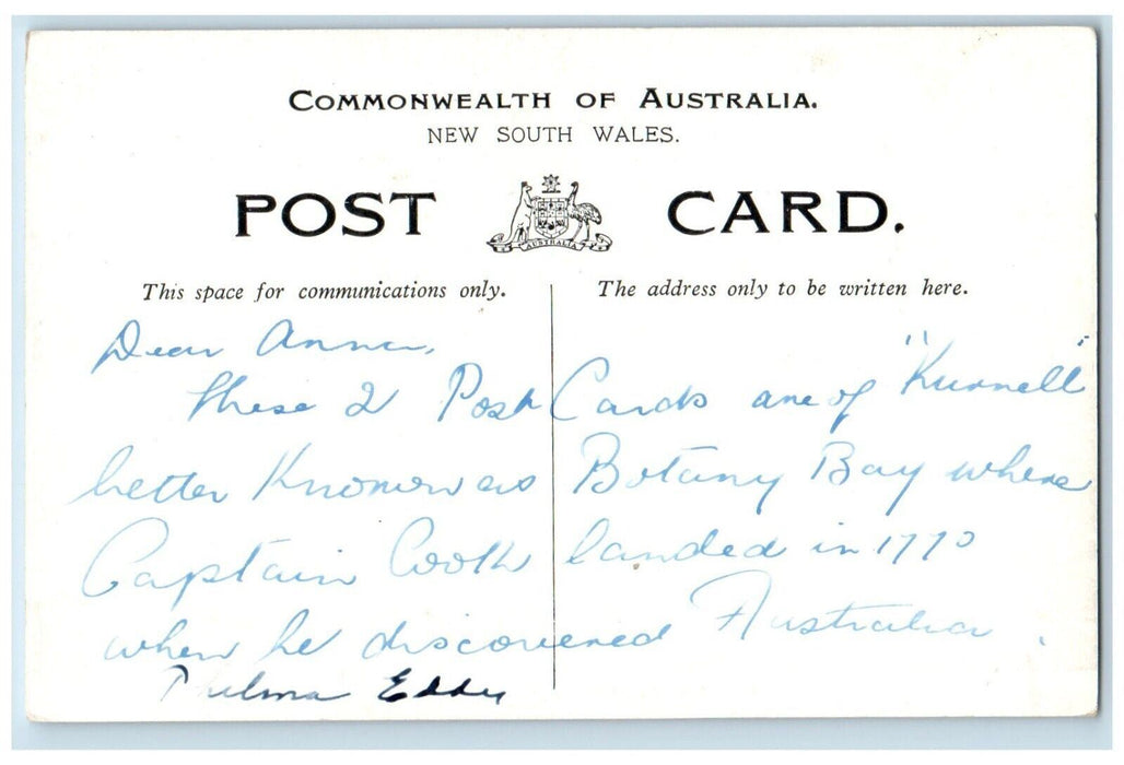 1910 Obelisk Cook's Landing Rock Commonwealth New South Wales Australia Postcard