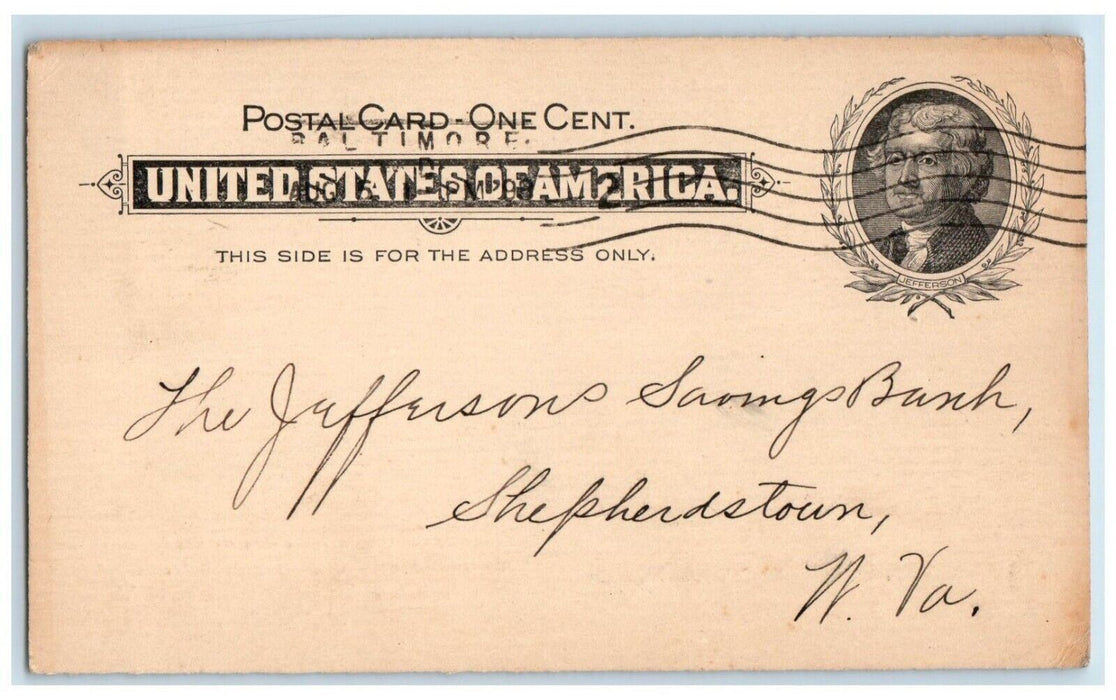 1898 Newton Kurtz Son Stationery Blank Books Printing Baltimore OneCent Postcard