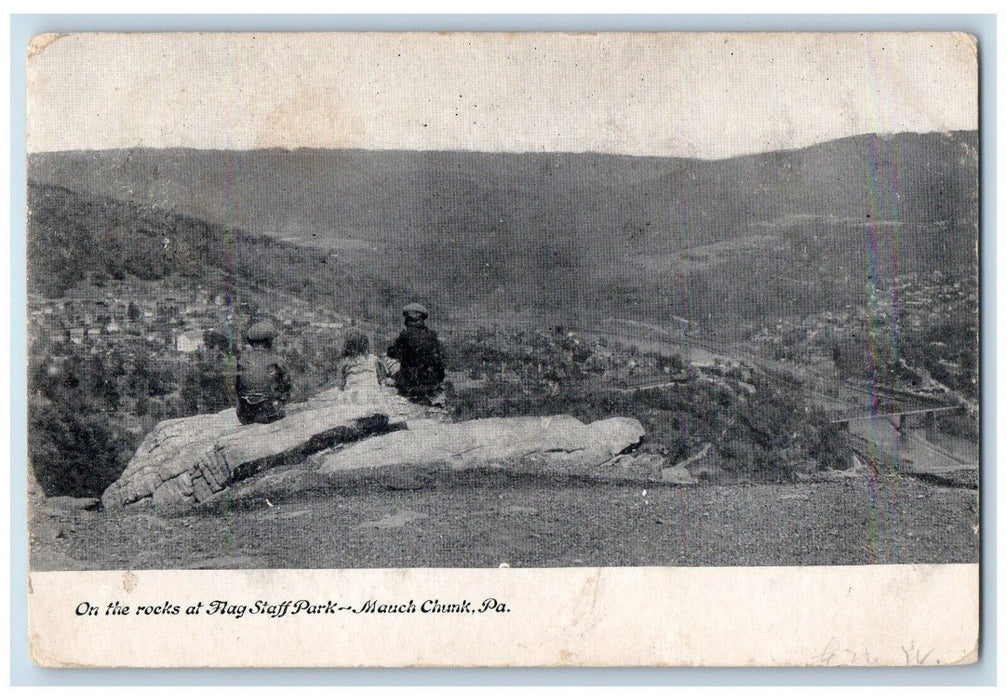 1906 Rocks Flag Staff Park Mauch Chunk Mountain Children Pennsylvania Postcard