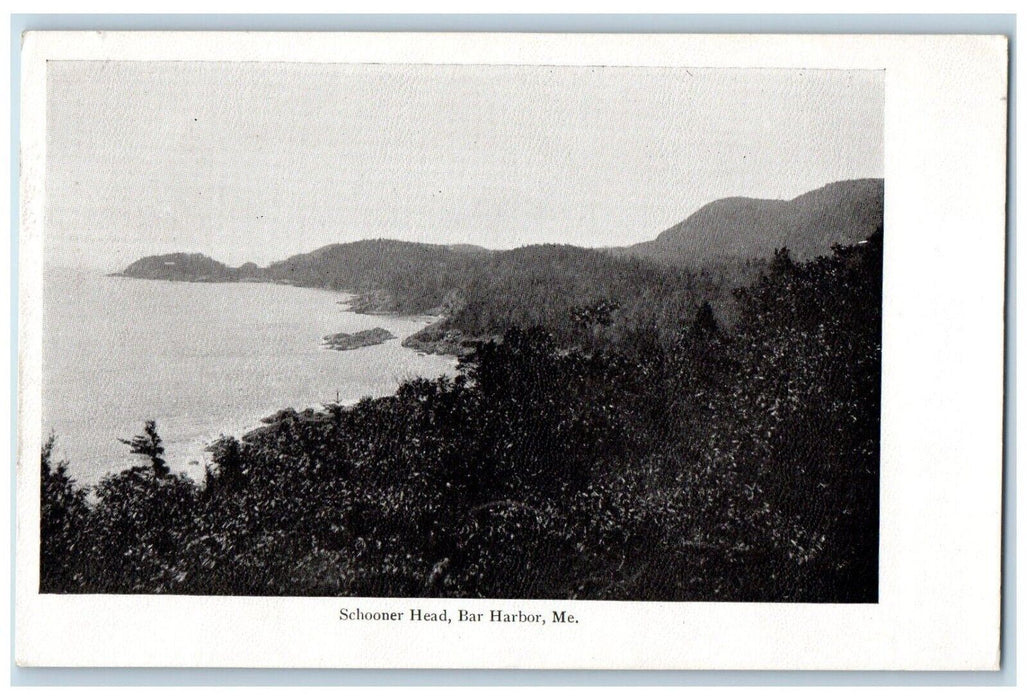 c1905 Aerial View Schooner Head Mountain River Lake Bar Harbor Maine ME Postcard