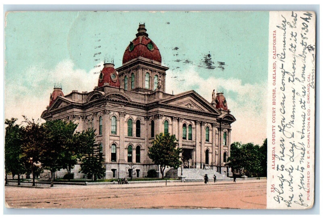 1908 Alameda County Court House Exterior Building Oakland California CA Postcard