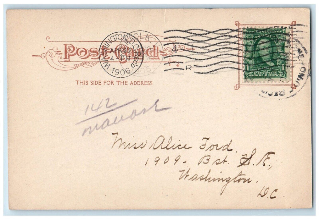 1906 Bathing Hour Virginia Beach Hotel Exterior Sea  Norfolk Virginia Postcard