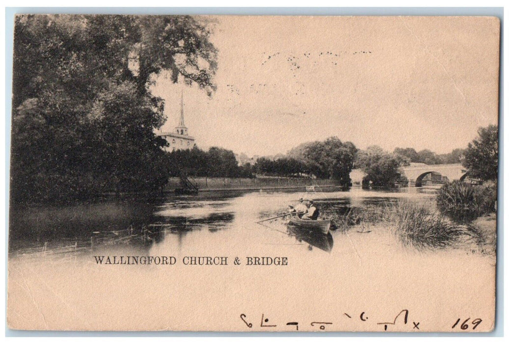 1906 Wallingford Church Bridge United Kingdom England Vintage Antique Postcard