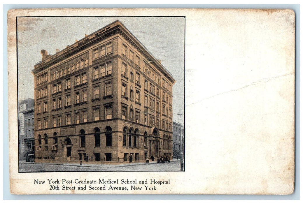 c1910's  New York Post-Graduate Medical School And Hospital NY Antique Postcard