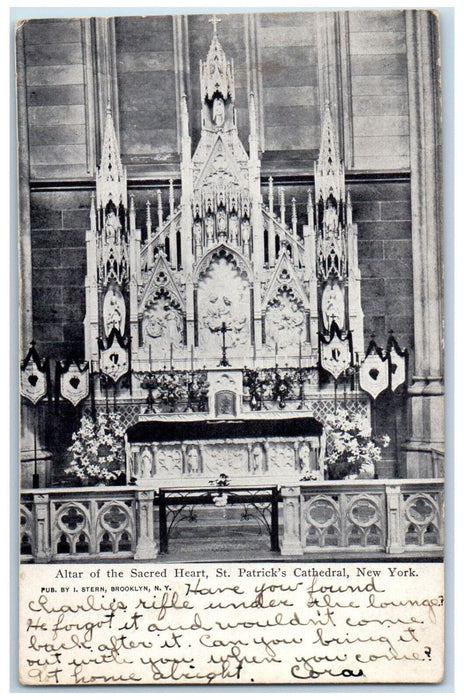 c1905 Altar Of The Scared Heart St. Patrick's Cathedral New York NY Postcard