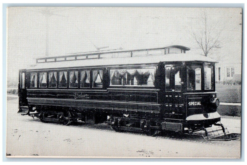 Elmlawn Funeral Car International Railway Co. Buffalo New York NY Postcard