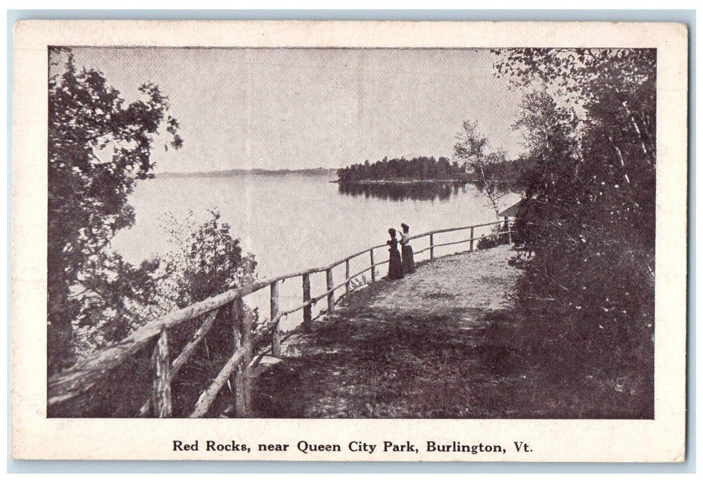 c1905 View Of Red Rocks Near Queen City Park Burlington Vermont VT Postcard