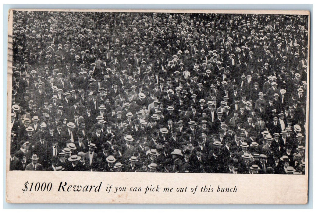 1908 Wheres Waldo $1000 Reward If You Can Pick Me Out Niles Ohio OH  Postcard