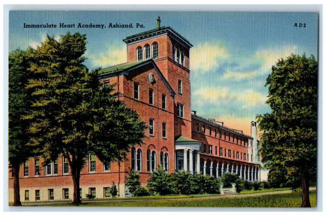 c1930's Immaculate Heart Academy Building Ashland Pennsylvania PA Postcard