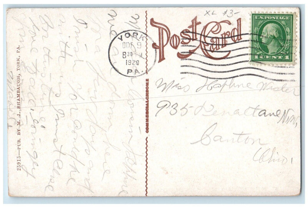 1920 St. Paul's Lutheran Church Corner King And Beaver Sts. York PA Postcard