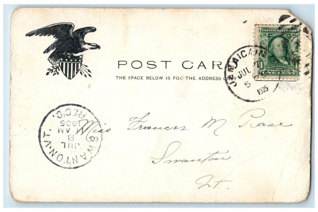 1905 View Of Grace Church Jamaica Long Island New York NY Antique Postcard