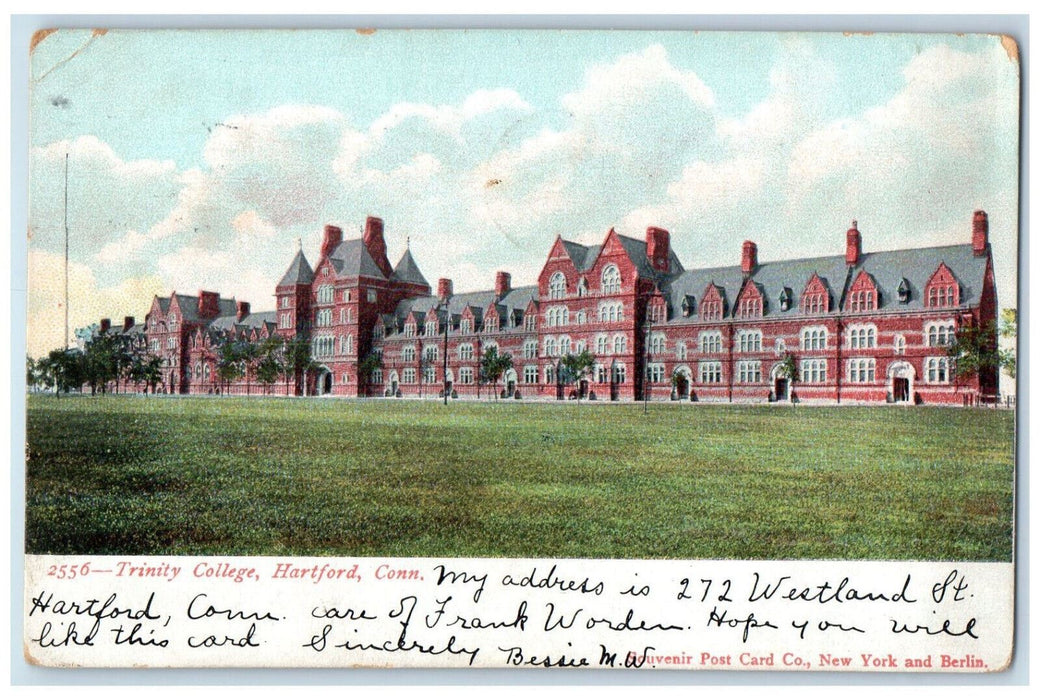 1907 Trinity College Building Panoramic View Hartford Connecticut CT Postcard