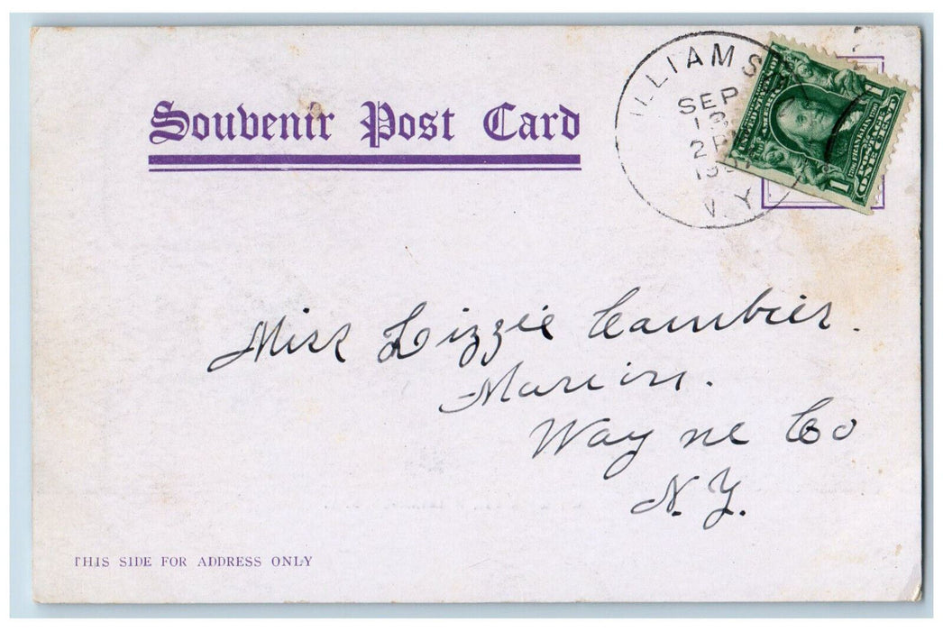 1907 East Main Street  Train Railroad Scene Williamson New York NY Postcard