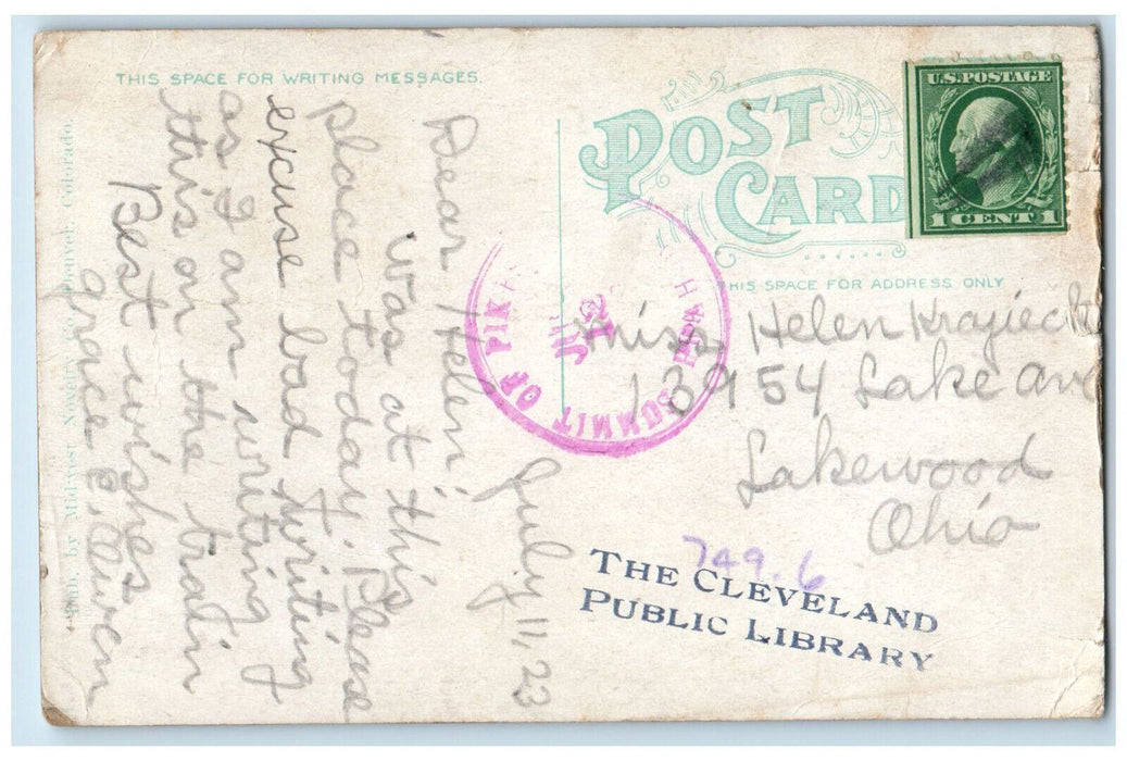 c1910's View Of Rustic Stove Lookout Denver Mountain Parks Colorado CO Postcard