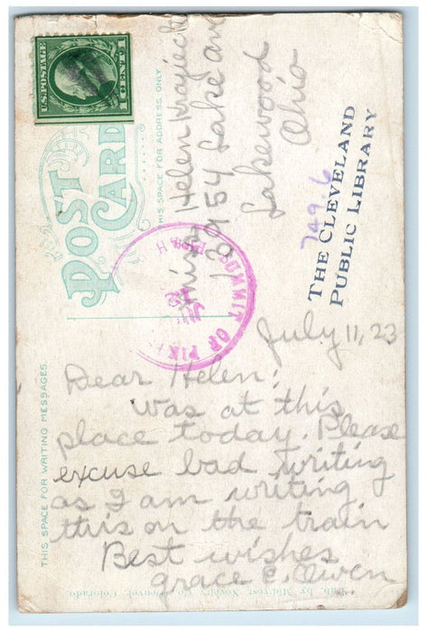 c1910's View Of Rustic Stove Lookout Denver Mountain Parks Colorado CO Postcard