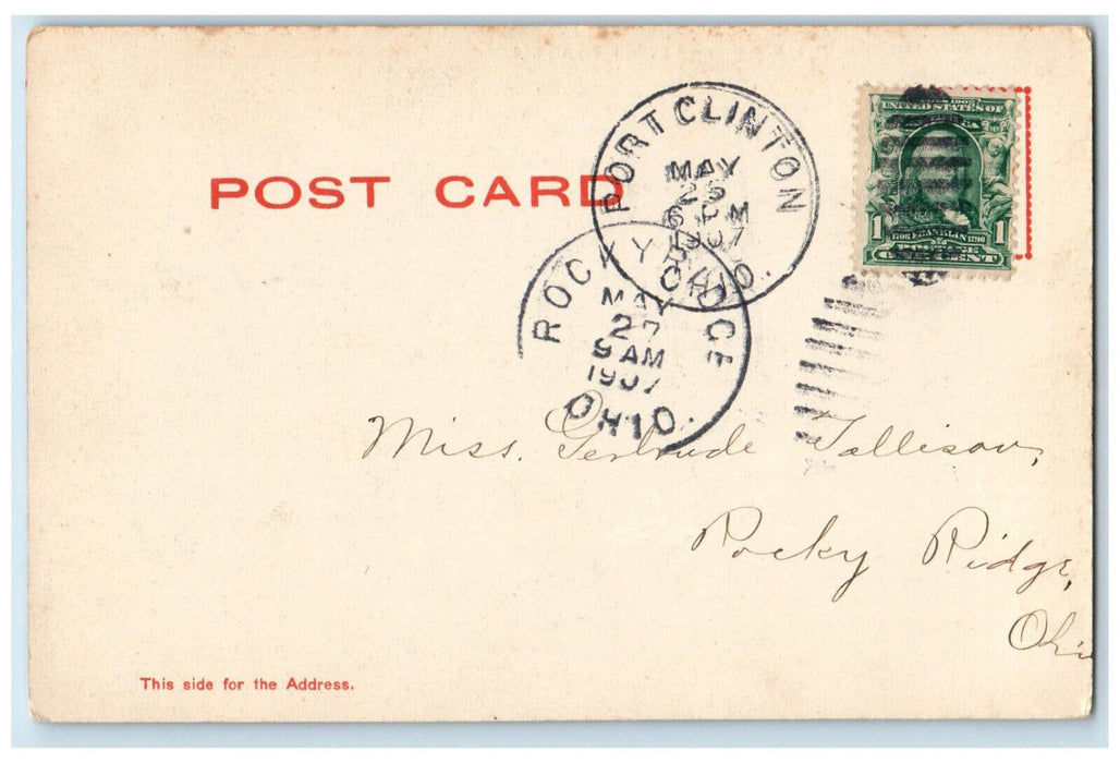 1907 Gibraltar Near Put-in-Bay Ohio OH, Perry's Lookout & Needle's Eye Postcard