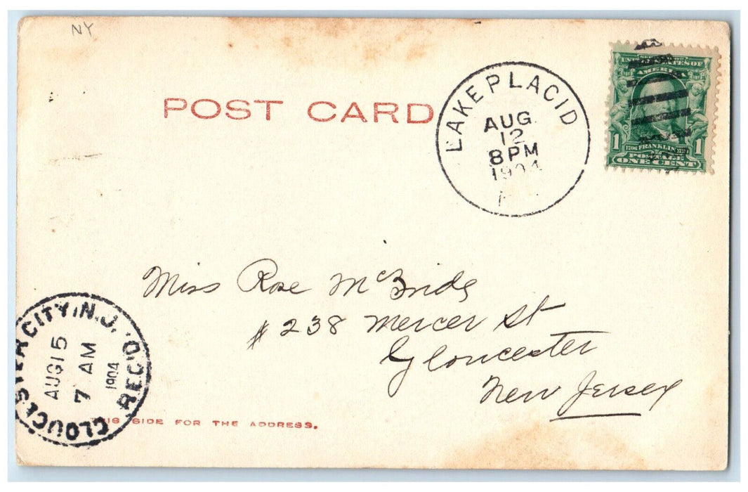 1904 Looking Down Wilmington Falls Adirondacks New York NY Antique Postcard
