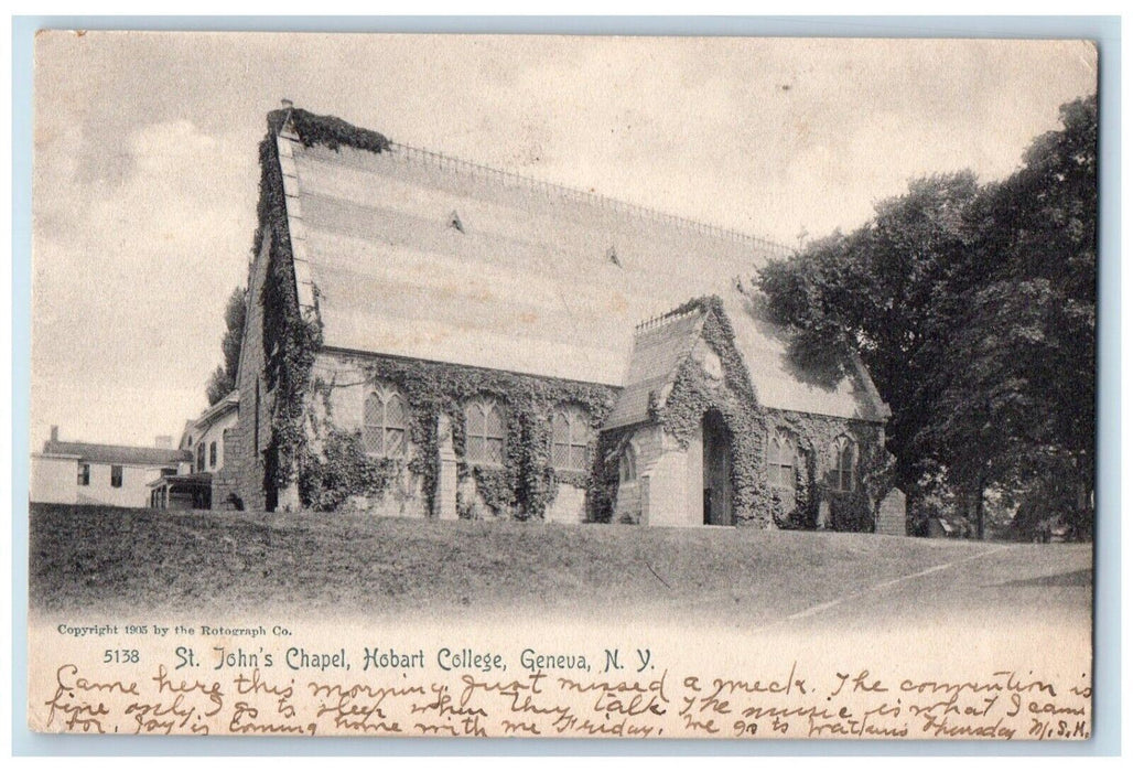 1906 St. John's Chapel Hobart College Exterior Building Geneva New York Postcard