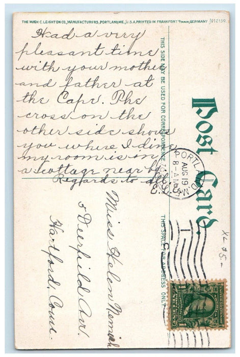 1908 Gem Theatre And Peaks Island House Peaks Island Maine ME Antique Postcard