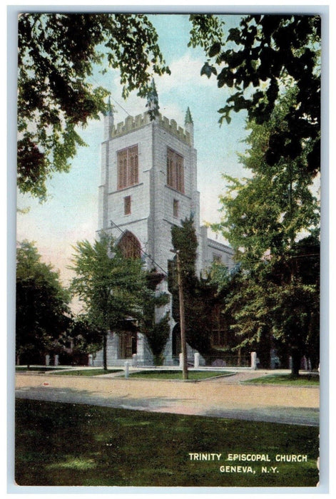 c1905 Trinity Episcopal Church Chapel Exterior Building Geneva New York Postcard