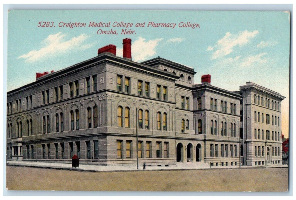 c1910's Creighton Medical College And Pharmacy College Omaha NE Antique Postcard