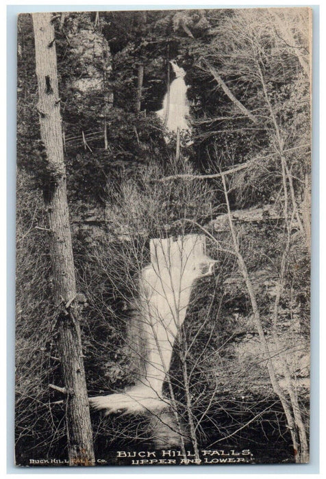 c1930's Upper And Lower Buck Hill Falls Pennsylvania PA, Waterfalls Postcard