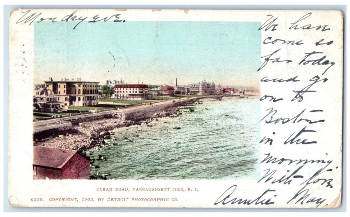 1904 View Of Ocean Road Narragansett Pier Rhode Island RI Antique Postcard