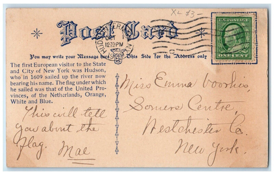 1909 Hudson Fulton Celebration Clermont Steamer R. Fulton New York NY Postcard