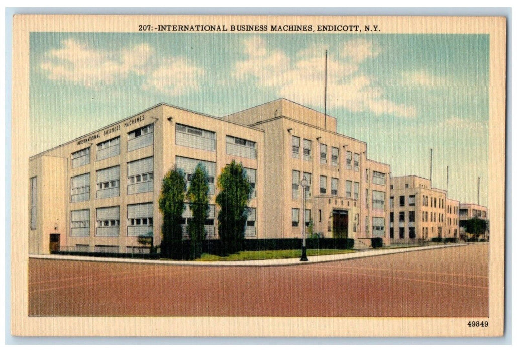 c1940 International Business Machines Factory Street Endicott New York Postcard