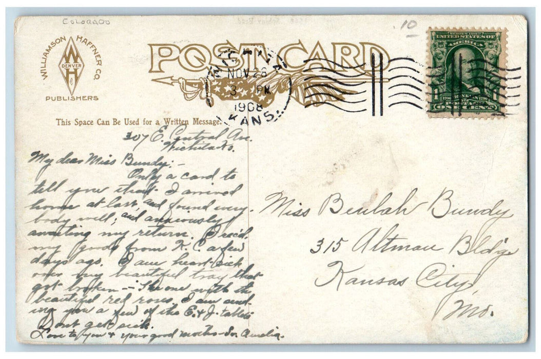 1908 Sphinx head Colorado CO, Train Railroad  Mountain Scene Antique Postcard