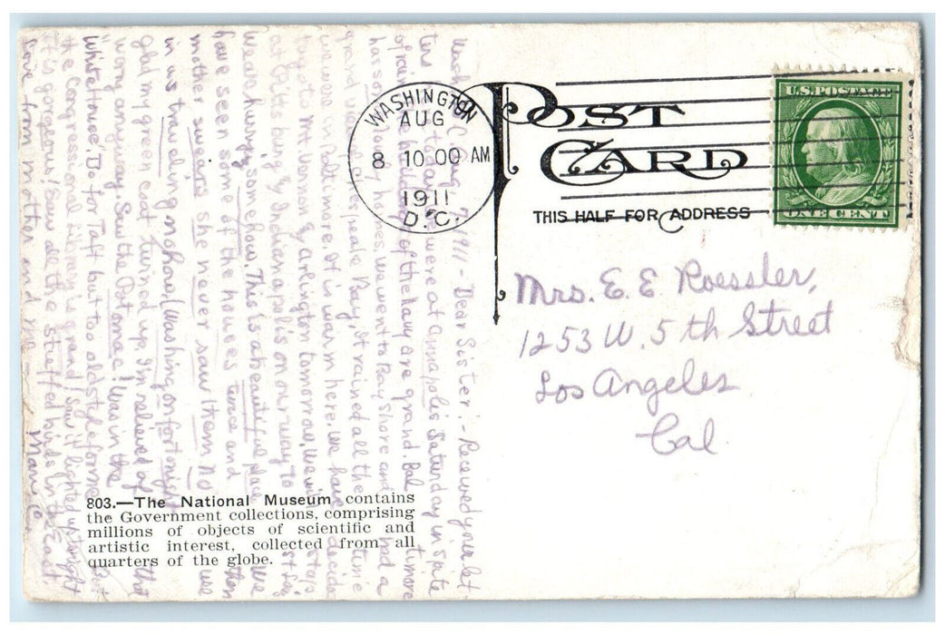1911 National Museum Building Panoramic View Washington DC Antique  Postcard