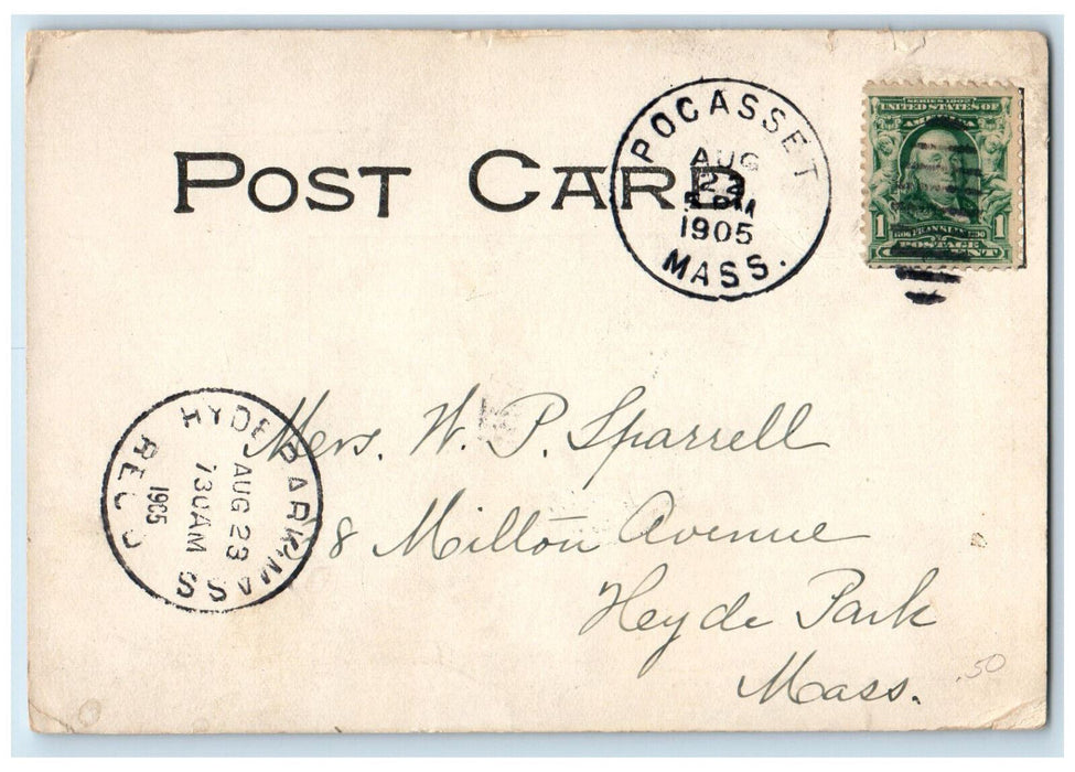 1905 View Of Shore Street Dirt Road Scene Pocasset Massachusetts MA Postcard