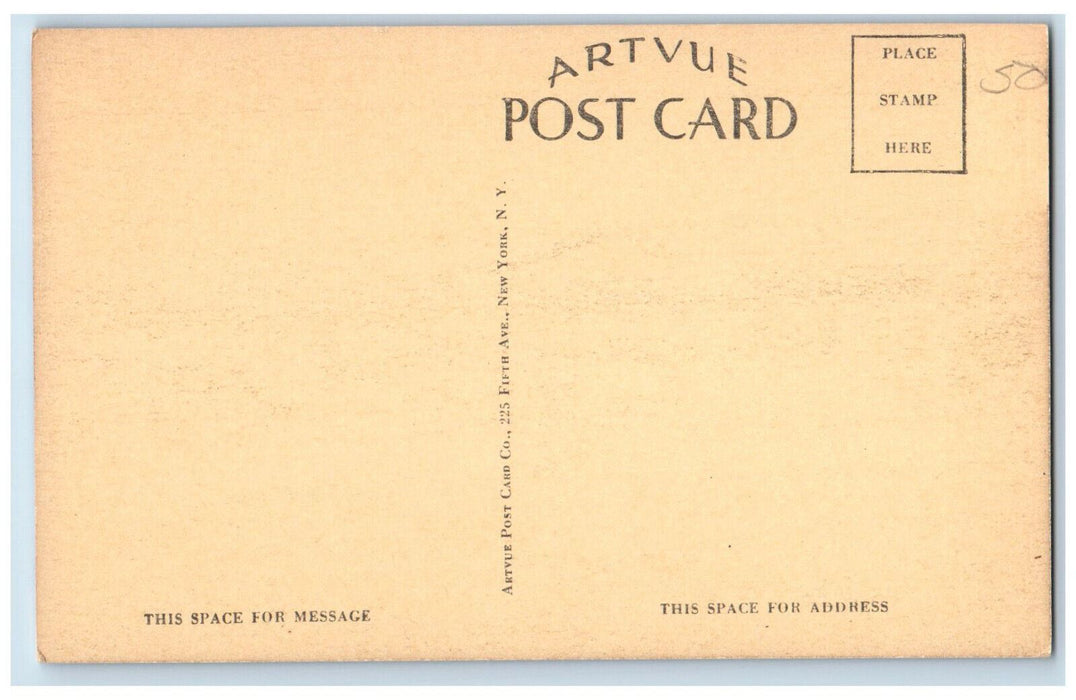 c1940's Main Street Northampton Massachusetts MA Artvue Unposted Postcard
