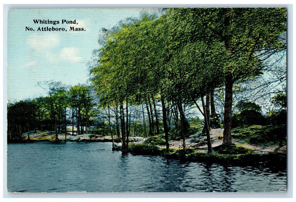 1912 Whitings Pond North Attleboro Massachusetts MA Antique Unposted Postcard