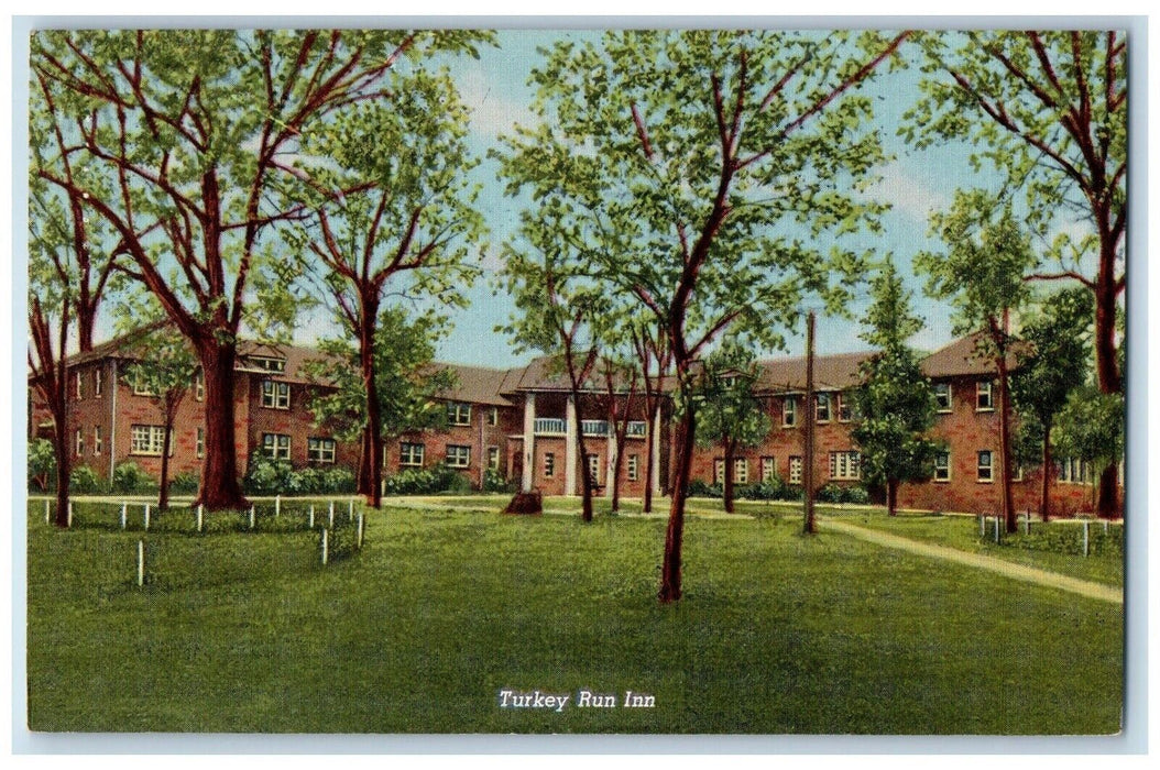 1961 Turkey Run Inn Hotel Building Marshall Indiana IN Posted Vintage Postcard