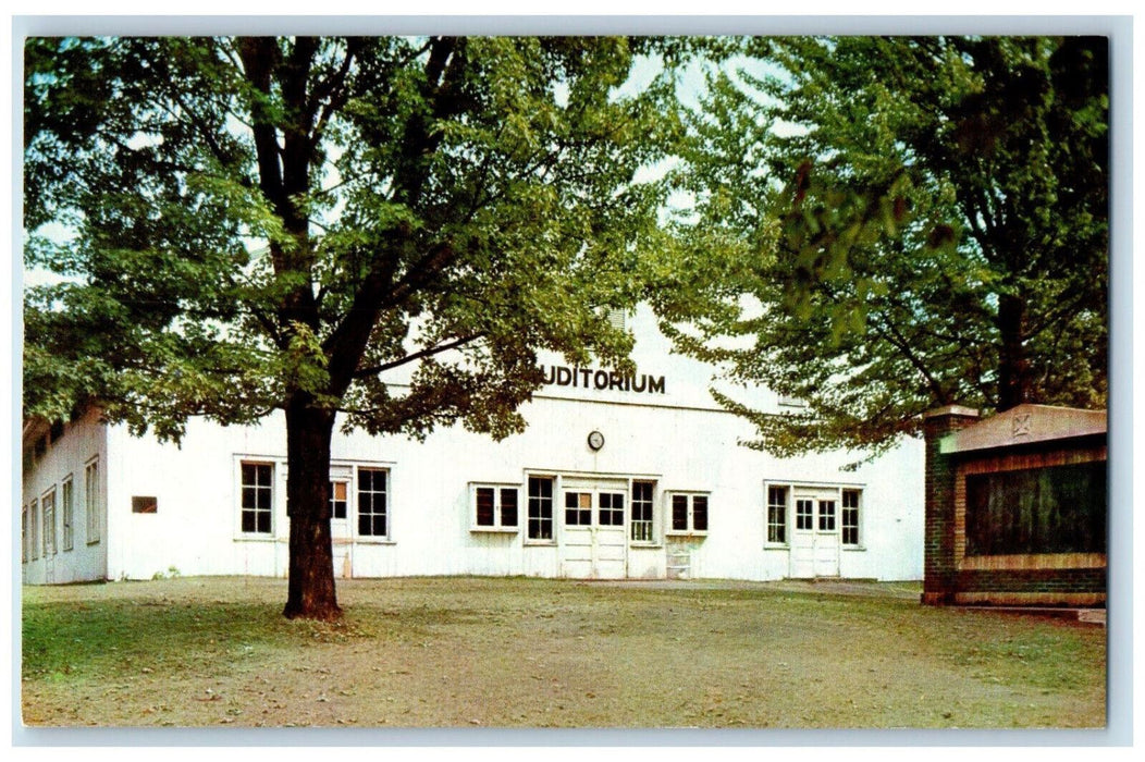 View Of Auditorium Epworth Forest Lake Webster Indiana IN Vintage Postcard