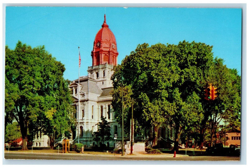 Kosciusko County Court House Warsaw Indiana IN , Street Traffic Light  Postcard