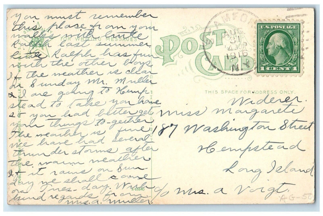 1916 The Boat Landing Churchill Park Stamford Catskill New York NY Postcard
