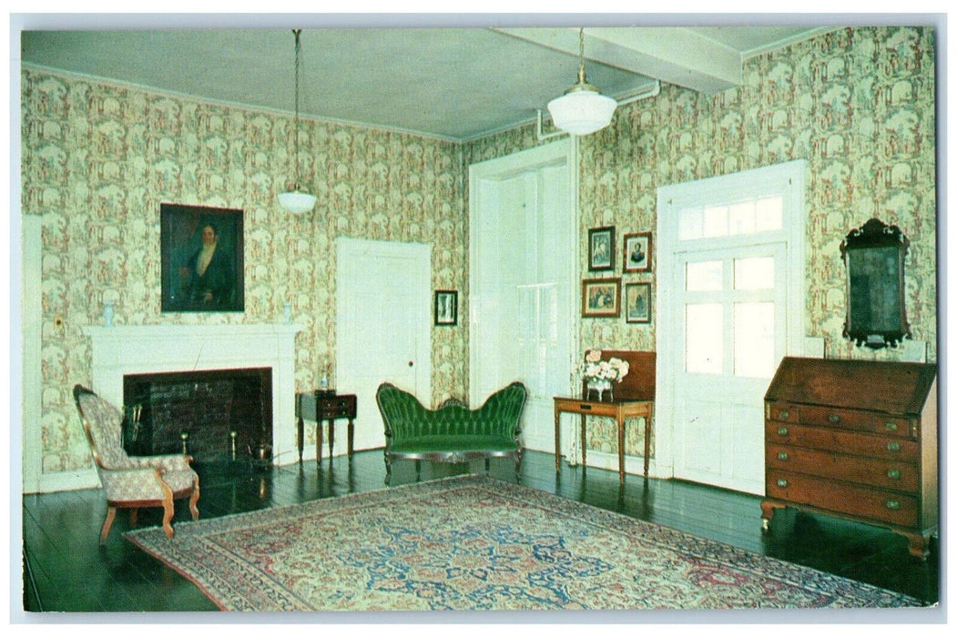 Family Living Room Home Of William Henry Harrison Vincennes Indiana IN Postcard