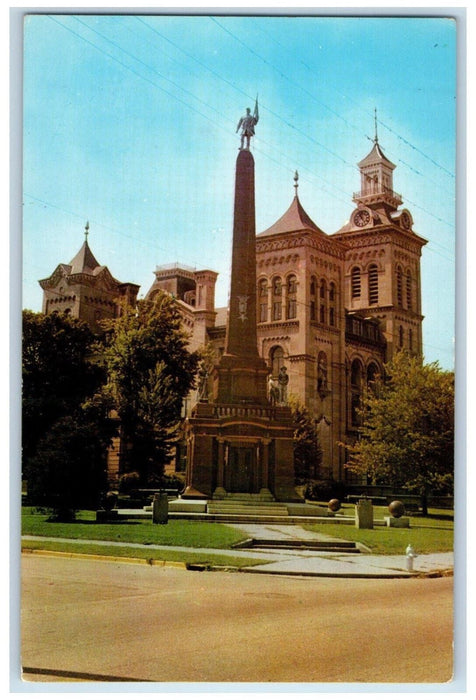 The Knox County Courthouse And Soldier's Monument Vincennes Indiana IN Postcard